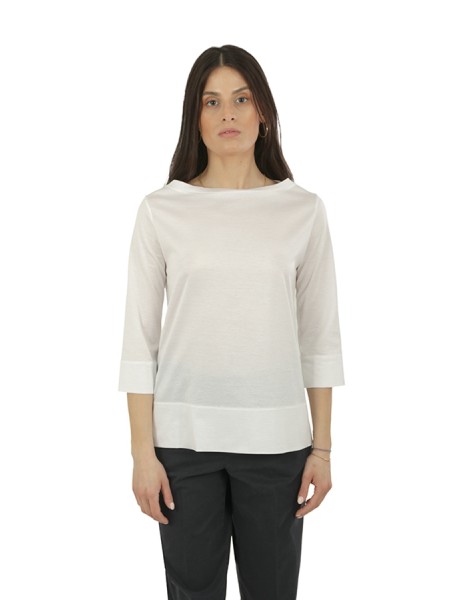 T-Shirt Circolo in Jersey Bianco Ottico